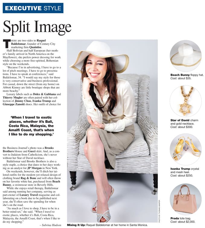 Raquel Baldelomar, Founder Of Quaintise, Featured in Los Angeles Business Journal